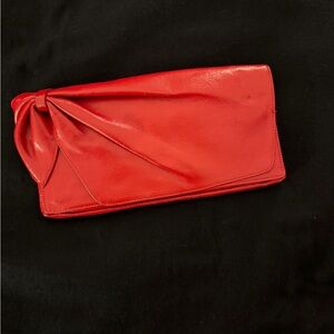 Y2K Nordstrom Cherry Red Leather Clutch Bag